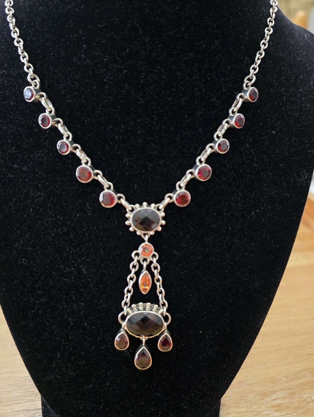 Nicky Butler Multi Gemstone Sterling Silver Necklace. EUC. 16"+ extender